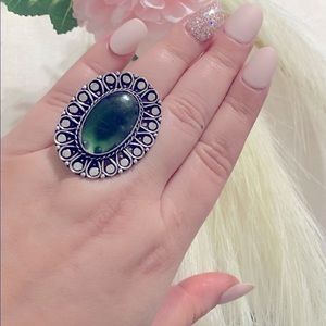 Sterling Silver Nephrite Gemstone Handmade Ring
